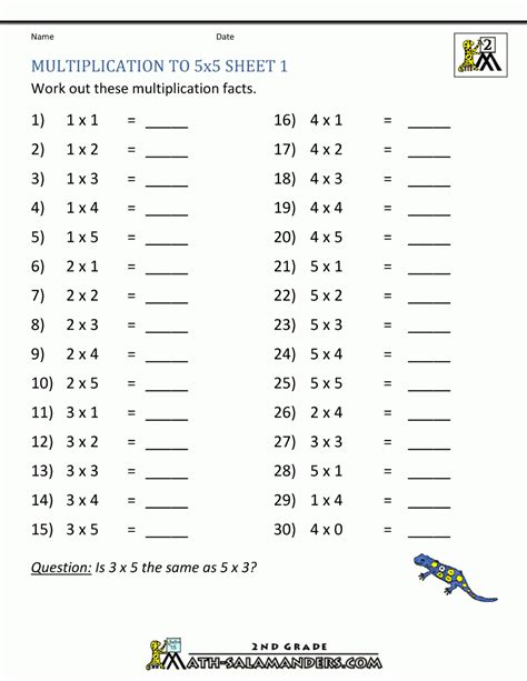 Second Grade Multiplication Worksheets Times Tables Worksheets Second Grade Multiplication Worksheets - Second Grade Multiplication Worksheets