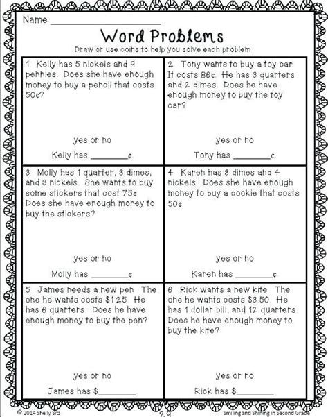 second grade word problems common core