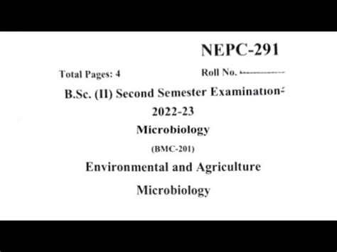 Second Sem Bsc Microbiology Question Paper