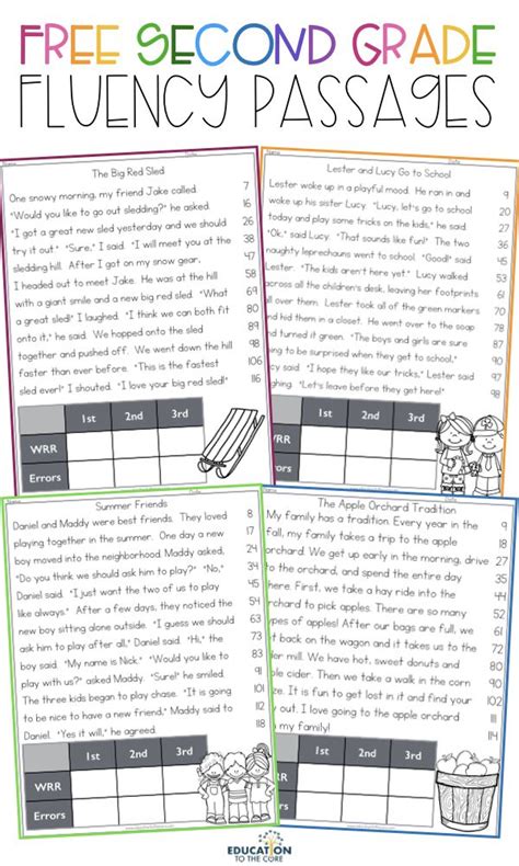 Full Download Second Grade Fluency Passages Printable 