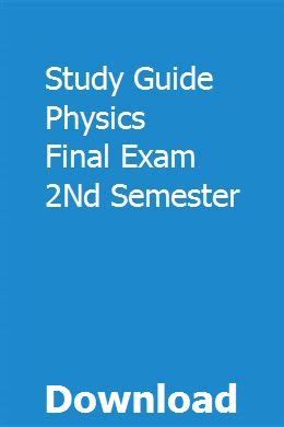 Full Download Second Semester Physics Study Guide 