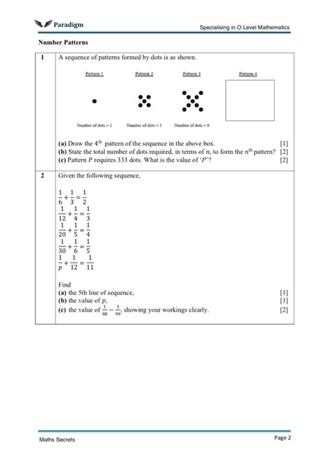 secondary 1 math exam papers