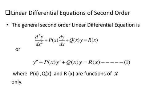 secondorder linear homogeneous differential equations