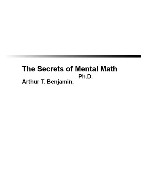 Secrets Of Mental Math Guidebook