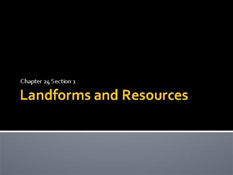 section 1 landforms and resources answer key