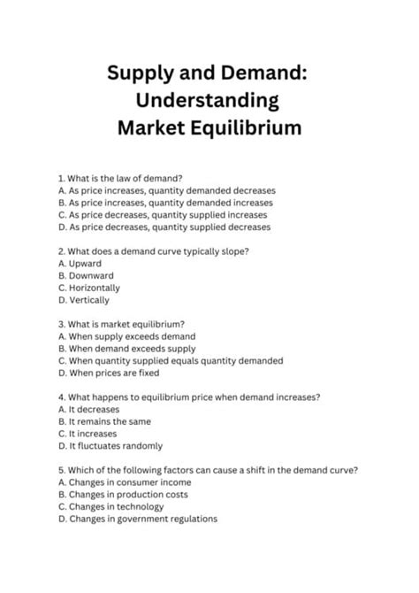 Section 1 Quiz Understanding Demand Answer Key