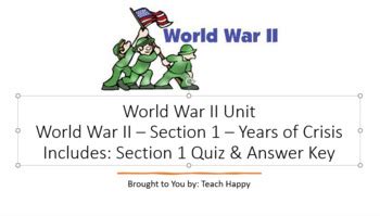 Section 1 Quiz World War 1