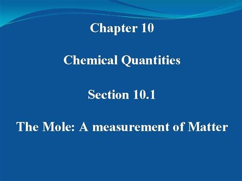 Section 10 Chemical Quantities Packet Answers