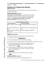 Section 11 2 Speed And Velocity Wikispaces