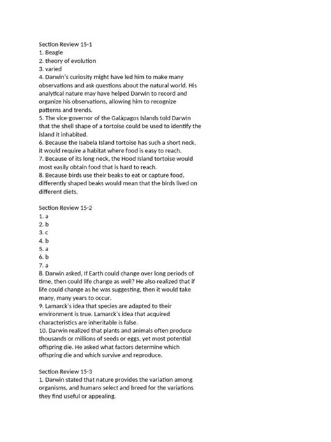 Section 15 Answers Science D
