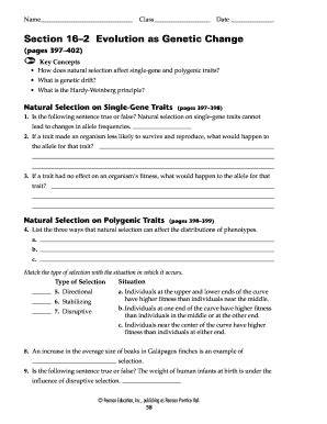 section 16 2 evolution genetic change answers
