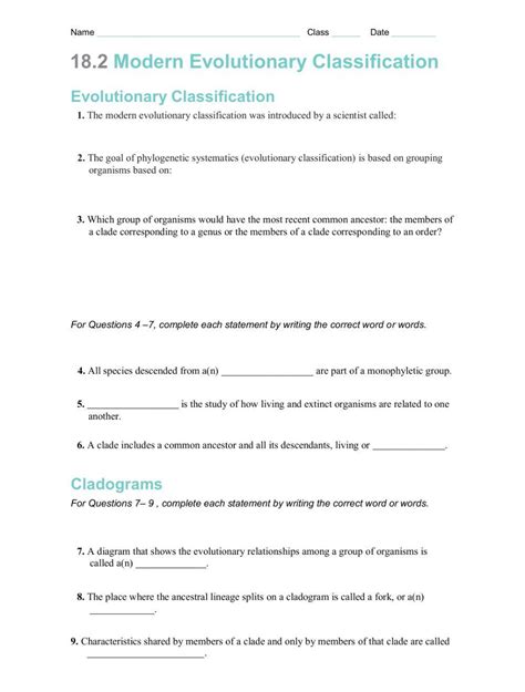 Section 18 2 Review Modern Phylogenetic Taxonomy