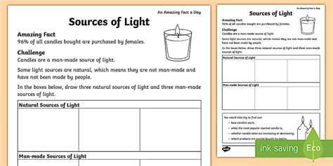 Section 185 Sources Of Light Answer Key