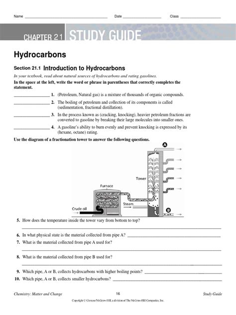 Section 2 Hydrocarbons Section Review