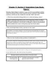Section 2 Imperialism Case Study Nigeria Answers