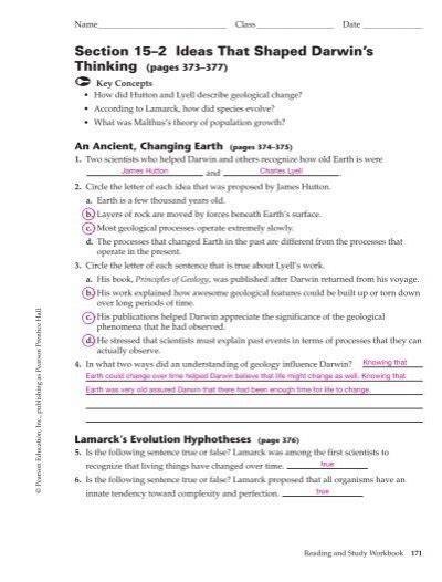 section 2 reinforcement clues about evolution answers
