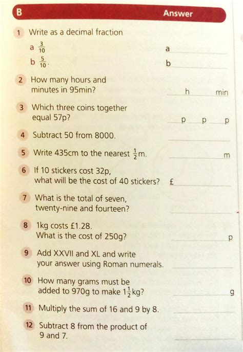 Section 2 Test 10 Mental Arithmetic Answers Bihweb