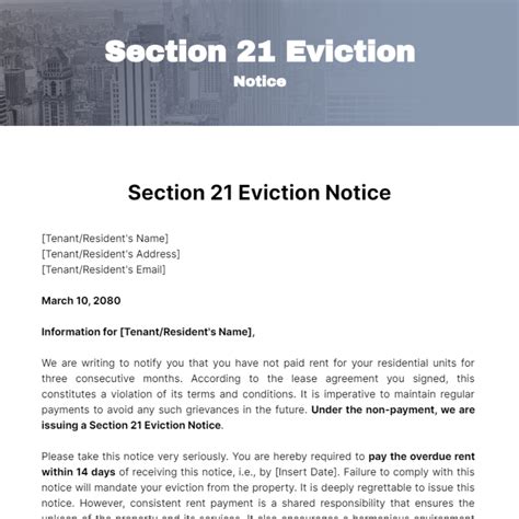 Section 21 Notice Template