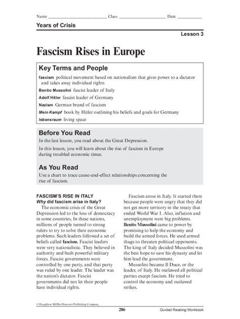 section 3 guided fascism rises in europe