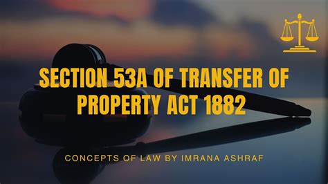 Section 53a Of Transfer Of Property Act