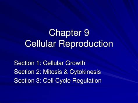 Section 9 Cellular Reproduction Study Guide Answers
