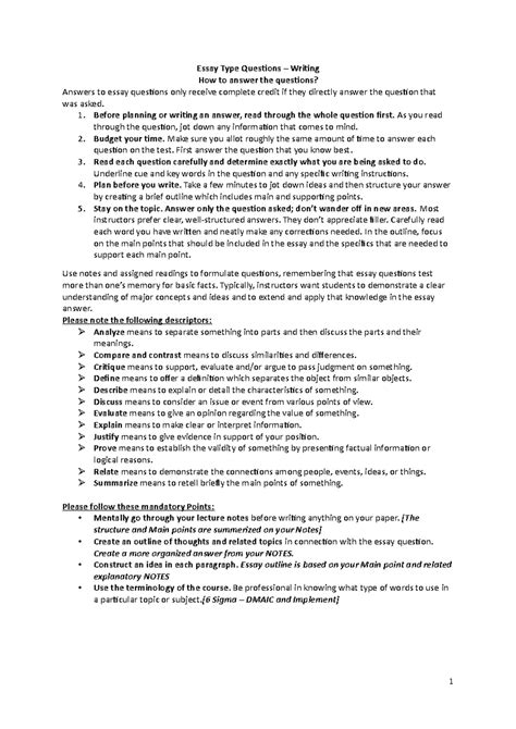 section iii essay type questions