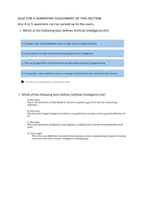 Section Quiz Assessment