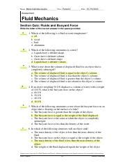 section quiz fluids and buoyant force