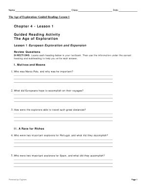Read Section 1 Europeans Explore Chapter Review 