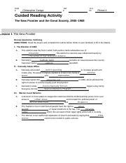 Full Download Section 1 Guided Reading And Review The New Frontier 