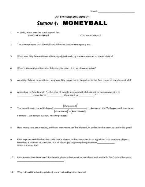 Download Section 1 Moneyball Answers 