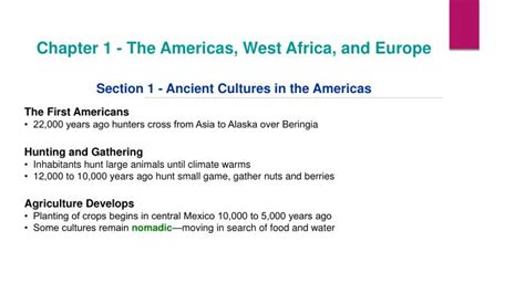 Read Section 1 The Americas West Africa And Europe 