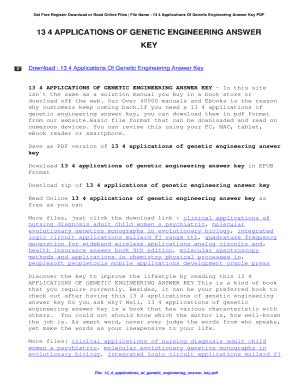 Read Online Section 13 4 Applications Of Genetic Engineering Answers 