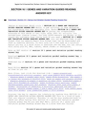 Read Online Section 16 1 Genes And Variation Guided Reading 