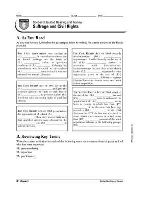 Full Download Section 3 Guided Reading And Review Suffrage Civil Rights 