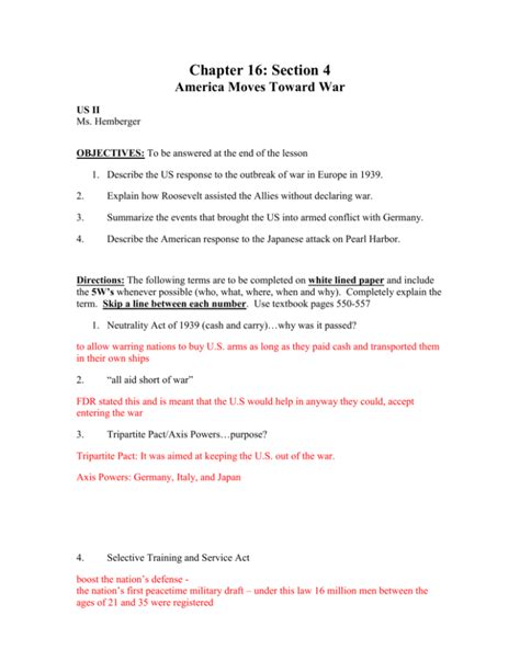 Full Download Section 4 America Moves Toward War Guided 