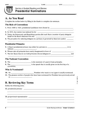 Full Download Section 4 Guided Reading And Review Presidential Nominations 