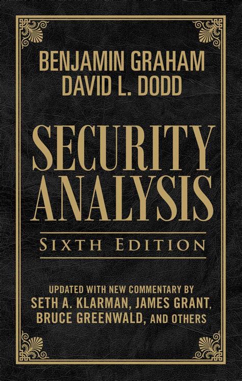 Security Analysis Benjamin Graham Sixth Edition