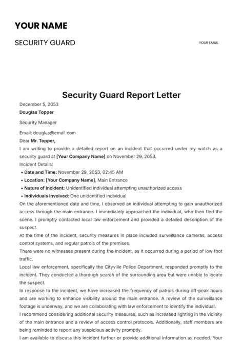 security guard report writing training manual