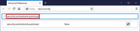 security osclientcerts autoload