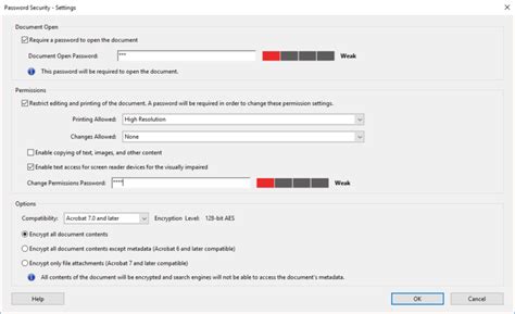 security setting PDF