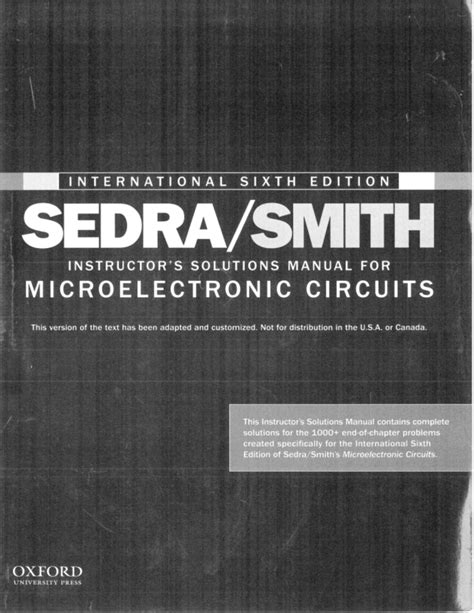 Read Sedra Smith Microelectronic Circuits 6Th Edition Solution Manual 
