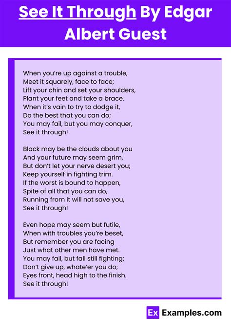 See It Through Poem