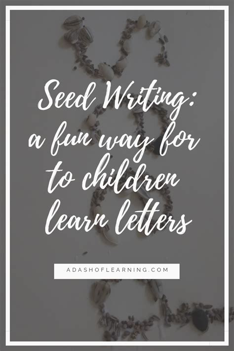 Seed Writing A Letter And Fine Motor Activity Writing Seeds - Writing Seeds