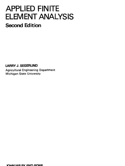 Full Download Segerlind Solutions Manual To Accompany Applied Finite 