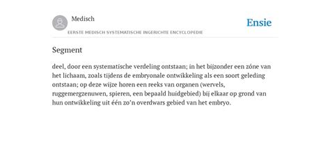 segment betekenis medisch