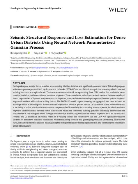 Seismic Loss Estimation For Efficient Decision Making