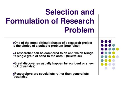Selection Of Research Problem
