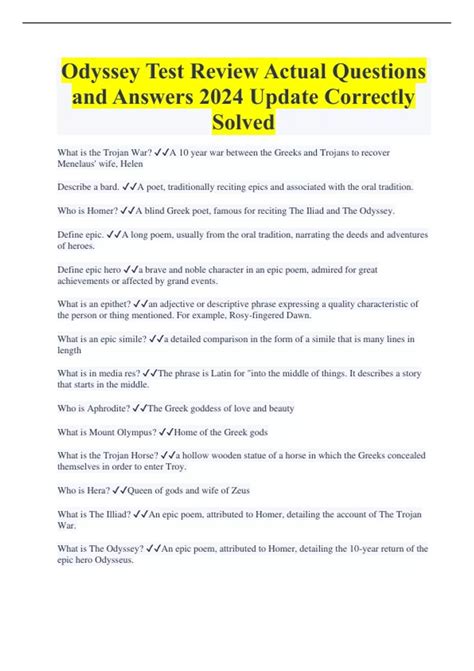 selection test answers the odyssey part3