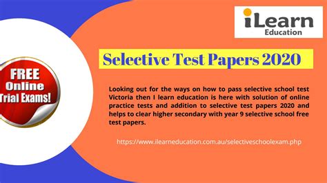Read Online Selective Trial Test Papers 